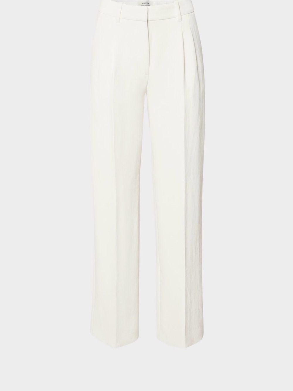 Aritzia Cream Wide-Leg High-Rise Trousers